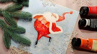  САНТА КЛАУС/МАСТЕР КЛАСС ЖИВОПИСИ АКРИЛОМ/SANTA CLAUS /ACRYLIC PAINTING /#українськийконтент