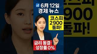  6월 12일 경제 쇼크! 코스피 2,900 돌파·금리 동결·성장률 0%…지금 투자해도 될까?
