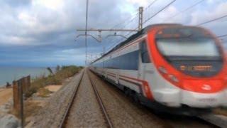 Rail View T Tren de Barcelona a Maçanet vía Mataró 2013