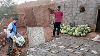 Rebuild with me.Reconstruction of the floor of the village courtyard with traditional style.village