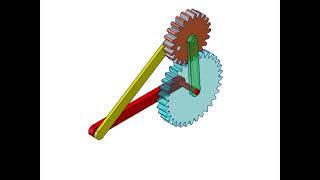 用一对齿轮副驱动双摇杆机构#mechanical Worker