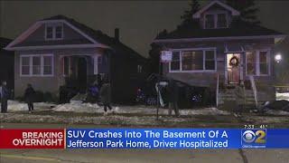 SUV Crashes Into Jefferson Park Home, Landing In Basement; Driver Hospitalized