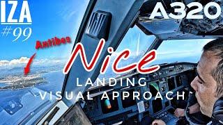 A319 NCE  Nice | LANDING 04L Visual Approach | 4K Cockpit View | ATC & Crew Comm [RE UPLOAD]