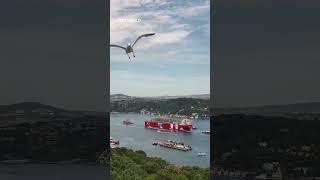 Türkiye’s first floating gas production unit passes through Istanbul Strait on conquest anniversary