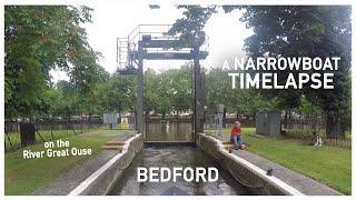 415 - Fenlake to Bedford || A Narrowboat Time-Lapse on the River Great Ouse