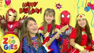 The Zoogies - Happy Birthday | Superhero Party | Spiderman, Ironman, Captain America, Wonder Woman