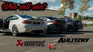 BMW M4 Akrapovic Exhaust + Downpipe vs. M3 & M4 CS Aulitzky Exhaust + Downpipe | Sound Battle!