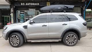 Ford Everest กล่องใส่ของบนหลังคารถ thule roofbox motion xt xl + แร็คหลังคา thule ตรงรุ่น ไม่เจาะรถ