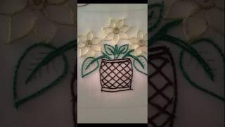 Aari chain stitch magic  Watch this flower vase bloom with thread! #AariEmbroidery #Shorts