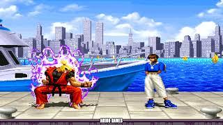 DRAGON KEN VS CHRIS! KOF VS STREET FIGHTER