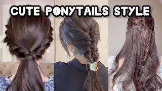 Cute hairstyle for girls | Cute aesthetics ponytails | thatglamworld