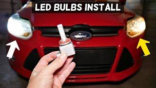 HOW TO INSTALL LED HEADLIGHT BULBS ON FORD FOCUS MK3 2012 2013 2014 2015 2016 2017 2018 2019