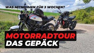 Gepäck für 3 Wochen Motorradtour