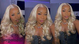 THE BEST BEGINNER FRIENDLY BLONDE WIG TO BUY!! PRE CURLED ,PLUCKED & BLEACHED KNOTS | Megalook Hair