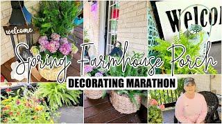 SPRING FARMHOUSE PORCH DECORATING MARATHON / SPRING 2025 FRONT PORCH IDEAS / ROBIN LANE LOWE