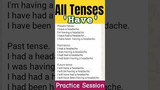 All Tenses of 'Have'