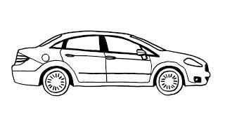 How To Draw A Fiat Linea Car - Fiat Linea Car Drawing - Easy Fiat Linea Drawing [[2022]]