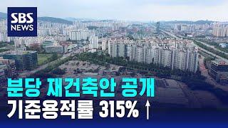 분당 재건축안 공개…기준용적률 315%↑ / SBS