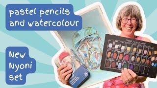 Using pastel pencils and watercolour - review of Nyoni pastel pencils from Lightwish