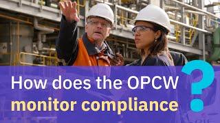 How does the OPCW monitor compliance with the Chemical Weapons Convention?
