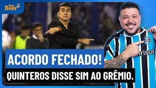 ️️ Grêmio fechou o acordo com Gustavo Quinteros e já tem documento assinado com ele.