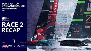 Louis Vuitton 37th America's Cup Race 2 Recap | INEOS Britannia vs Emirates Team New Zealand