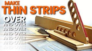 Dead simple THIN STRIP JIG for the TABLE SAW | Precise and repeatable