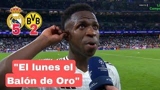 Reaccion de Vinicius JR Real Madrid 5-2 Borussia Dortmund Goles de vinicius jr