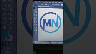 Monogram MN Letter Logo Design In Adobe Illustrator || #shorts #shortviral #letterlogo #shortvideo