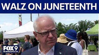Gov. Walz speaks during Juneteenth event at Rondo Commemorative Plaza in St. Paul [RAW]
