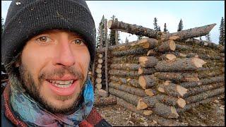 Building Log Cabin With Axe and Hand Saw | No Power Tools Or Machinery: How To