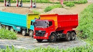 PALING SULIT Dump Truk Fuso 220 Ps Trinton Hino Tronton Lewati TANJAKAN Truk OLENG Truk Rc Handmade