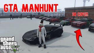 Fastest Car VS 30 Cops!! (GTA Manhunt)