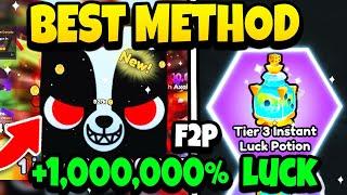 (F2P) BEST METHOD TO GET MAX LUCK& OP PETS IN PETS GO!! - INSANE LUCK!!