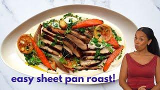 This Easy Vegan  Sheet Pan Roast Dinner Will Blow Your Mind!