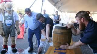 Tapping the keg at the Colorado Springs Oktoberfest
