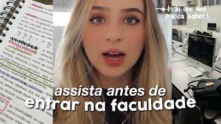 o que você PRECISA SABER antes de entrar na FACULDADE | dicas e dúvidas 