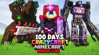 I Survived 100 Days in CRAZY CRAFT in Minecraft Hardcore... Here's What Happened