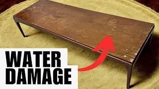 FLOODED Furniture? Restoring a DIRTY water damaged coffee table