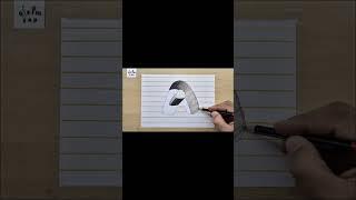 3d drawing  a letter on paper #shorts