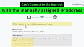 FIX Can't Connect to the Internet with Manually Assigned IP Address Error in Windows 10/11