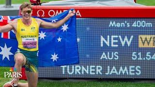 James Turner smashes WORLD RECORD in T36 400m at Paris Paralympics | NBC Sports