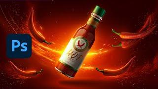 Spicy advertising design Product manipulation - Full Photoshop tutorial