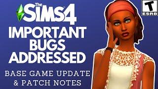 BUG Fixes! Base Game Update Sims 4  ( Jan 2023 Patch Notes)