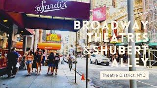 Broadway Theatres of 43rd + 44th Street & Shubert Alley Walk - NYC