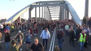 Massed Pipes & Drums over the John Frost Bridge 80 year Market Garden