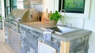 Amazing DIY Outdoor Kitchen with Grill and Sink!