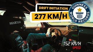 277 KM/H  DRIFT ENTRY with foot on the wheel! ONBOARD | Guinness World Record