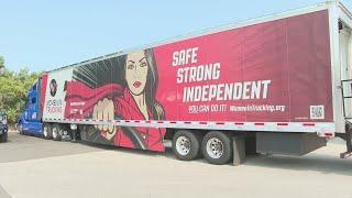 WITney Educational Trailer stops in Green Bay to advocate for female truck drivers