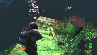 Fallout 4 Underwater Exploring - The loneliest Ghoul there ever was.